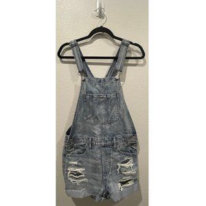 AMERICAN EAGLE Distressed Shortalls Overalls